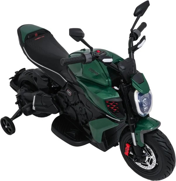 Elektrická motorka Ducati Diavel x Bentley zelená