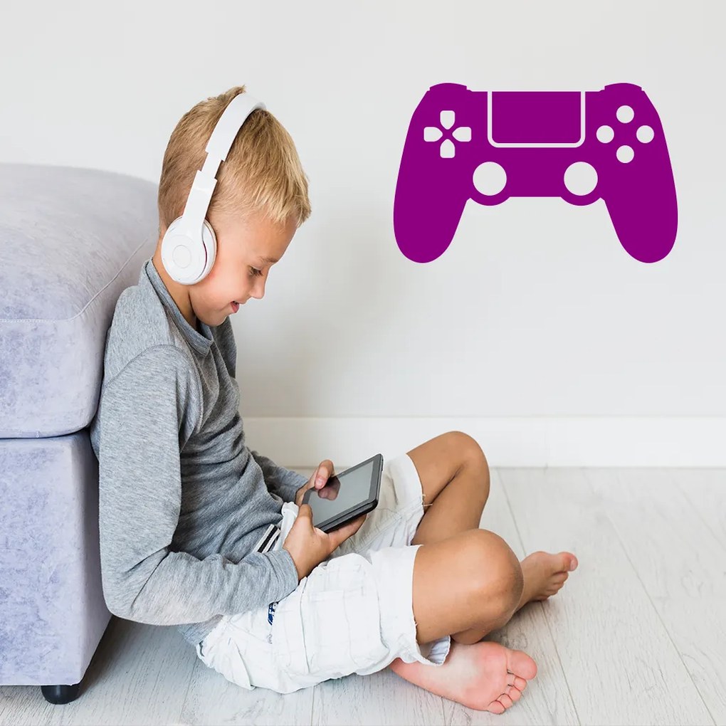 Veselá Stena Samolepka Ovládač na playstation Farba: šedá, Veľkosť: 40 x 26 cm