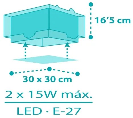 Dalber 63316 - Detské stropné svietidlo HAPPY JUNGLE 2xE27/15W/230V