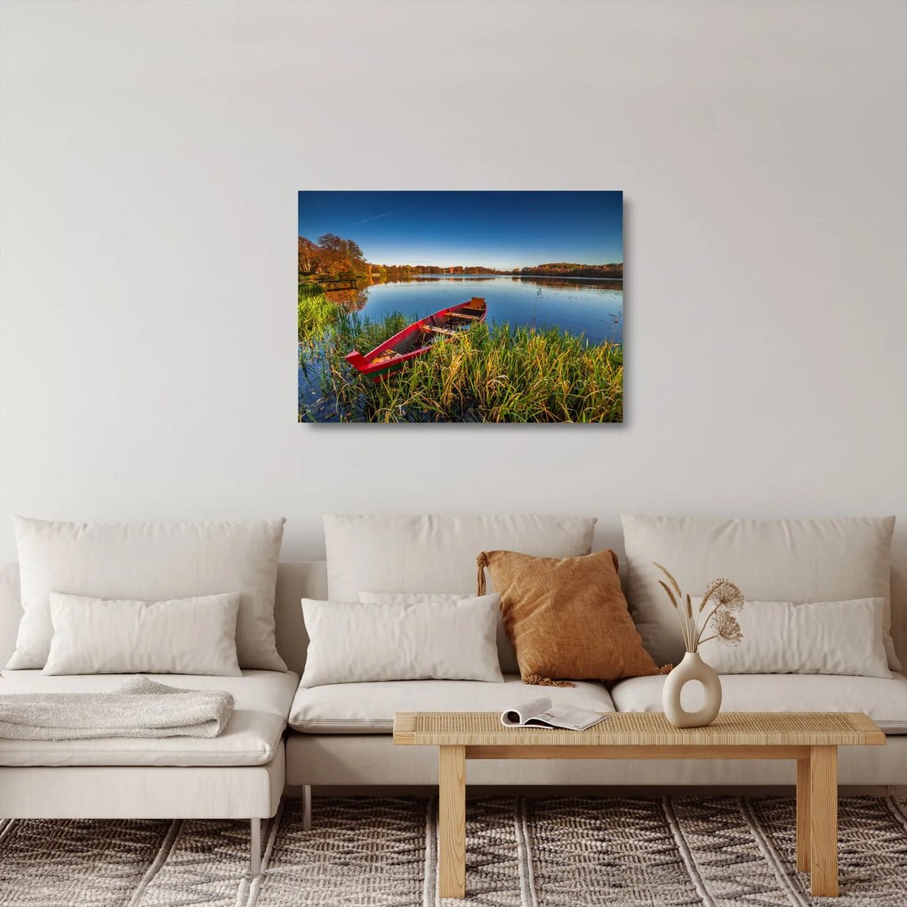 Sklenený obraz červené pramice (70x50 cm)