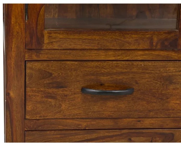 furniture-nabytek.cz - Masívna vitrína Palison z palisandra, lakovaná, tmavo hnedá