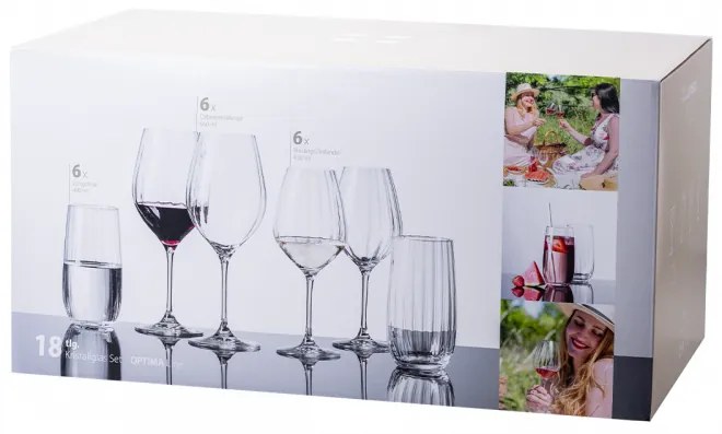 Lunasol - Štartovací set pohárov do domácnosti 18 ks – Optima Line Glas Lunasol (322689)