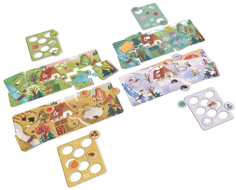 Kukikuk Véééliké puzzle Loto Roční období - Betexa