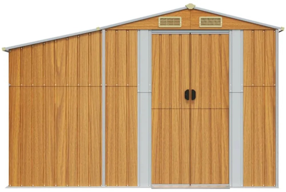 Záhradná kôlňa bledohnedá 277x279x179 cm pozinkovaná oceľ