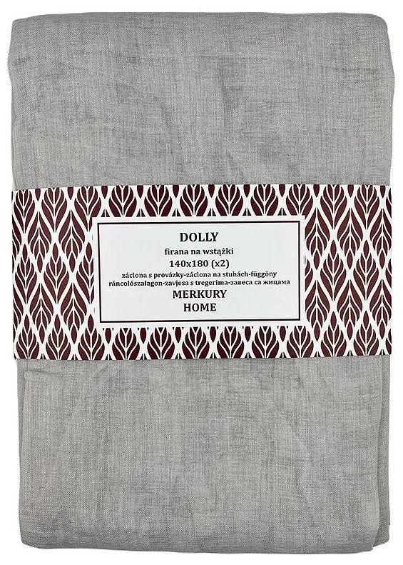 Záclona na stuhách Dolly polyester svetlosivá 140x180 (x2) Merkury Home II/2