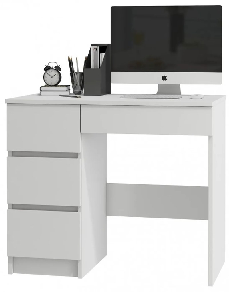 Počítačový stôl A7 biely ľavý