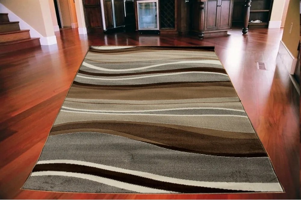 Kusový koberec PP Vlny hnedý, Velikosti 120x170cm