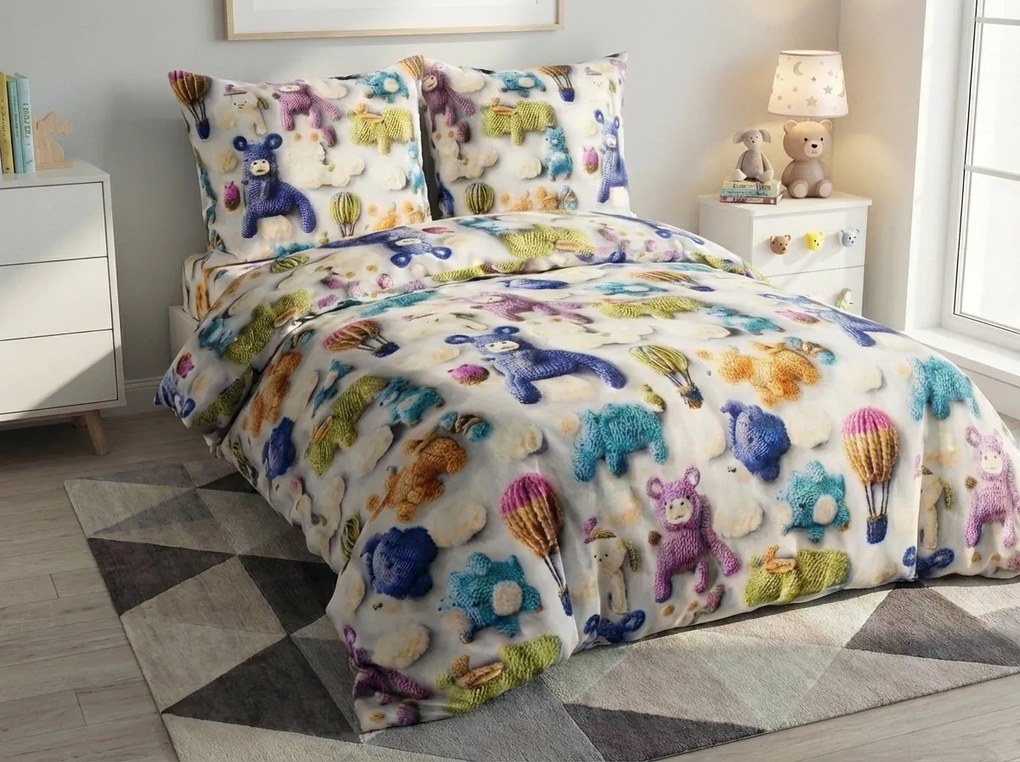 Detské obliečky z mikrovlákna WOOLIMALS farebné Rozmer obliečky: 70 x 80 cm | 140 x 200 cm