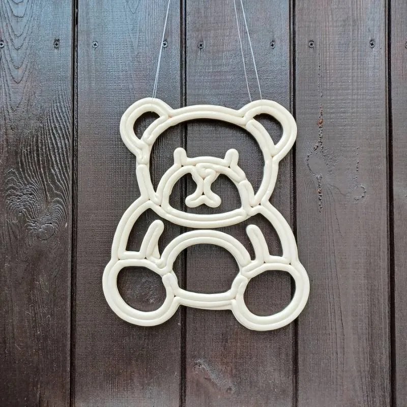 DECOLED Vianočný medveď, 30 cm, biely