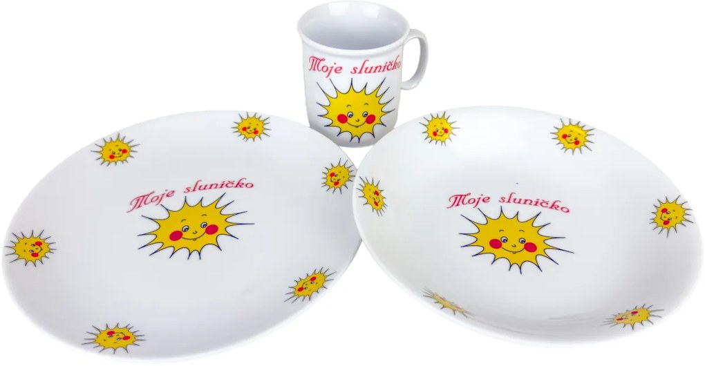 Thun 3-dielna detská jedálenská súprava Slniečko mix