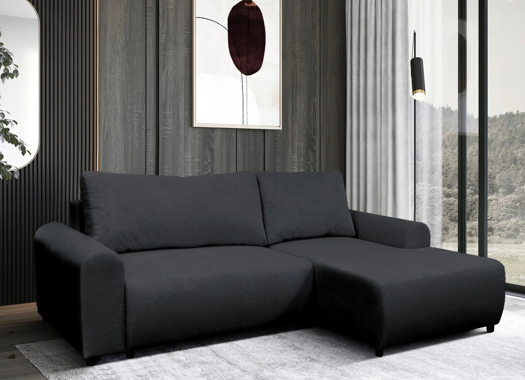 XXXLutz ROHOVÁ SEDAČKA, textil, čierna MID.YOU - Sedačky - 001574005901