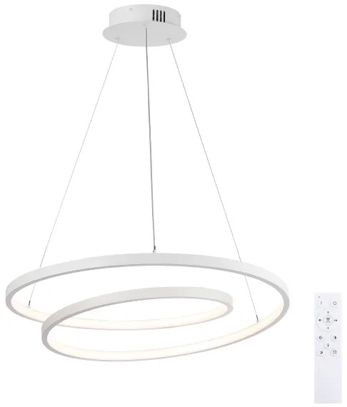 Brilagi-LED Stmievateľný závesný luster na lankách TWISTER LED/48W/230V, priemer 50 cm, biela, s diaľkovým ovládaním