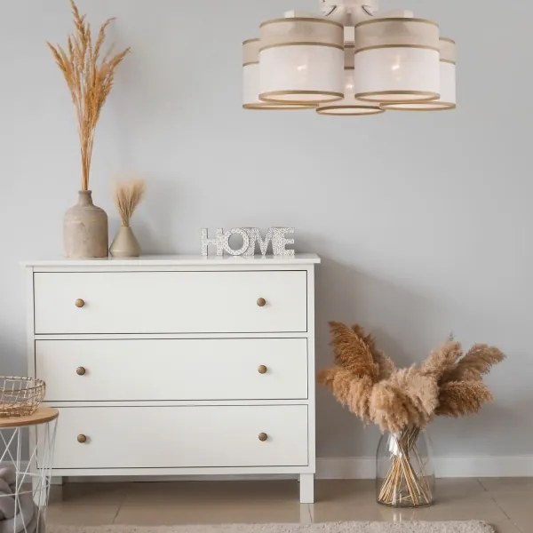 Prisadený luster ANDREA 5xE27/60W/230V buk