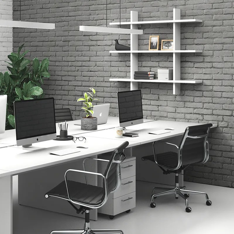 Stôl double SOLID, 1800 x 1650 x 743 mm, biela