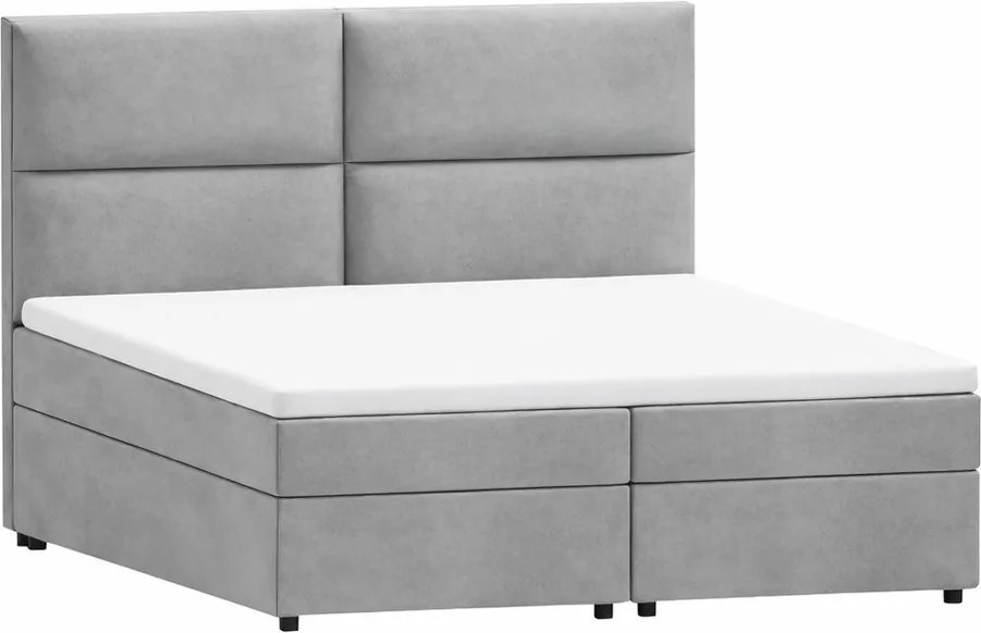 Svetlosivá boxspring posteľ s úložným priestorom 160x200 cm Rico – Ropez