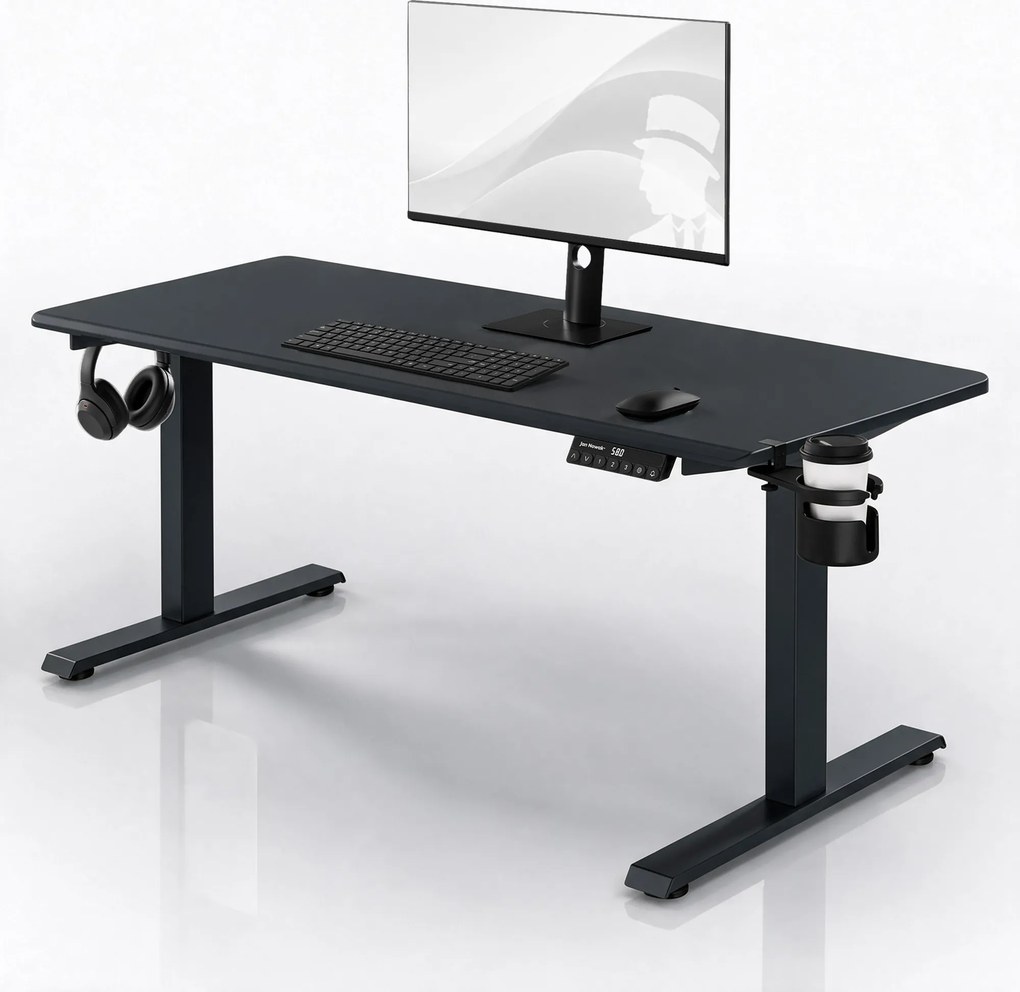 Elektrický stôl s reguláciou výšky ergonomický antracitový,1600x800 mm: ARIA