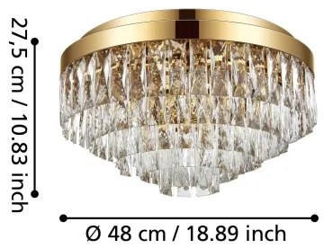 Eglo 39457 - Stropné svietidlo VALPARAISO 8xE14/40W/230V zlatá