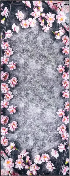 Protišmykový koberec / behúň ANDRE 28170 sivý / ružový