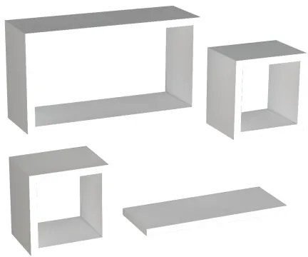 SADA 4x Nástenná polica BABI biela