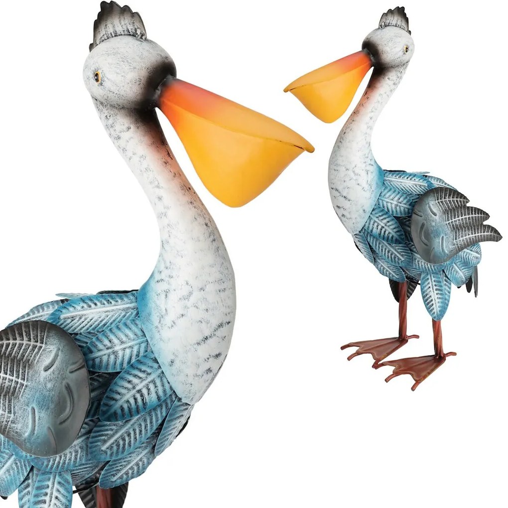 Záhradná kovová figúrka Pelican, 41 cm, viacfarebná
