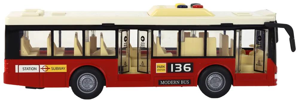 Lean Toys Červený autobus 1:16 – svetelné a zvukové efekty