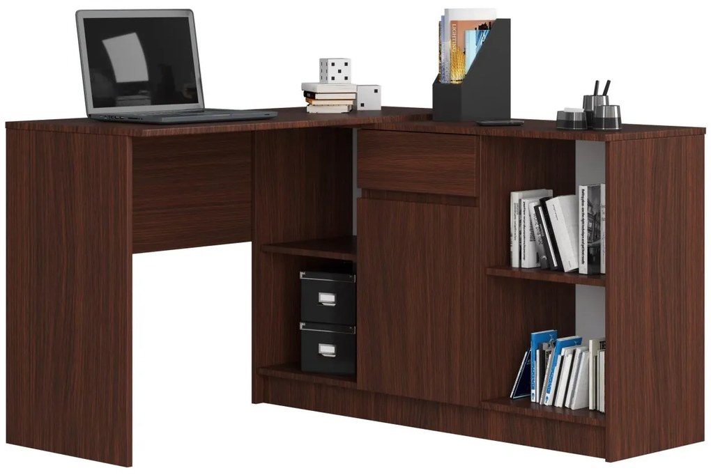 Rohový psací stůl B-17 s komodou wenge