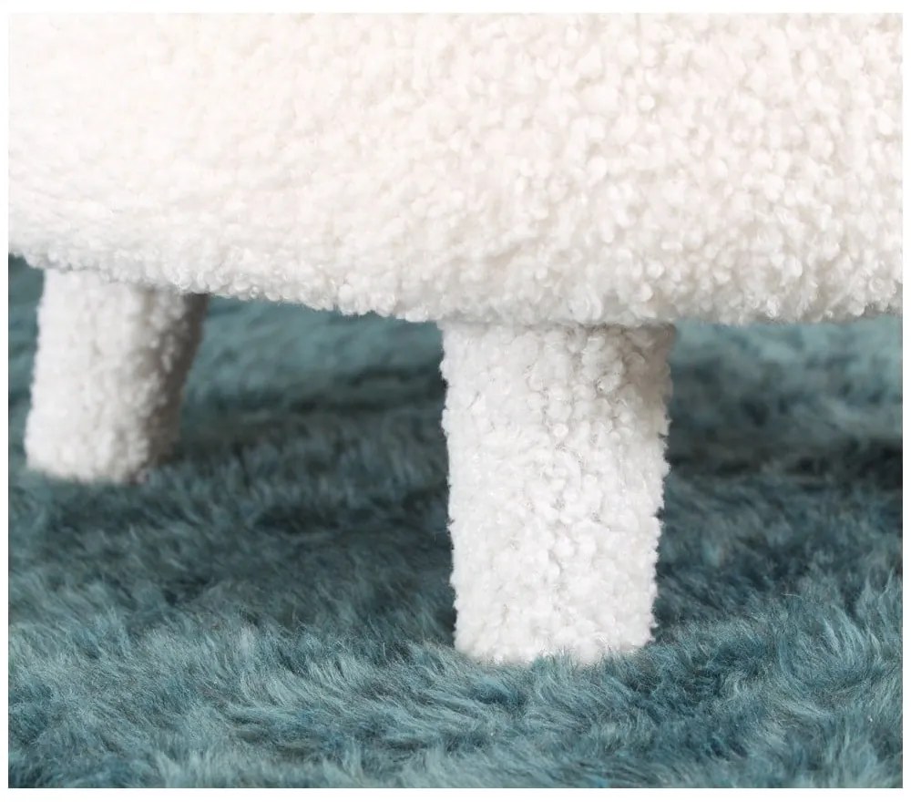 Biele detské kresielko z textílie bouclé Moouv – Artie