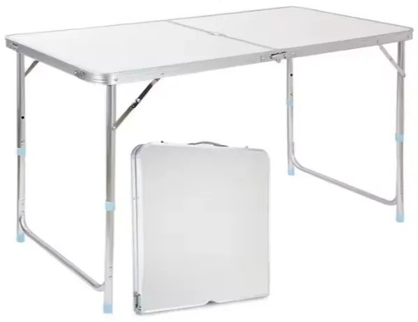 Lean Toys Skladací záhradný stôl biely – 120x60cm