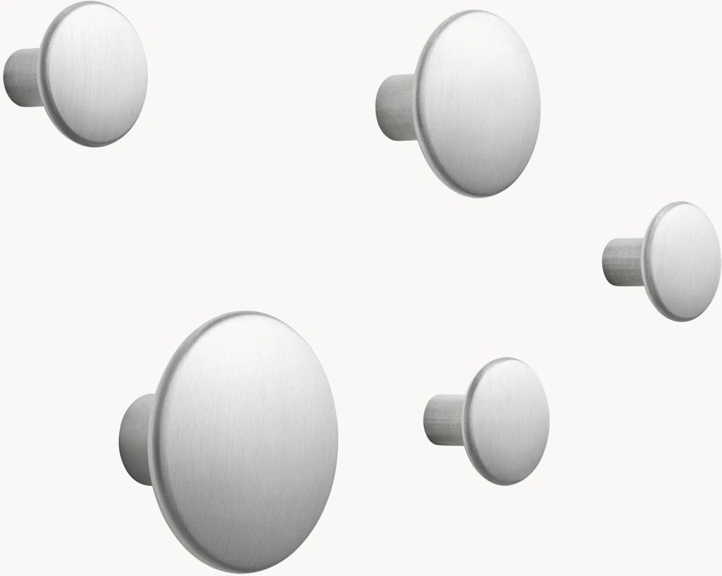 Hliníkové nástenné háčiky Dots, 5 ks