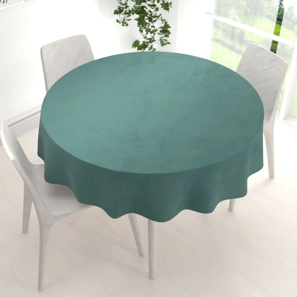 Biante Zamatový okrúhly obrus Velvet Premium SVP-022 Ľadovo zelený Ø 110 cm
