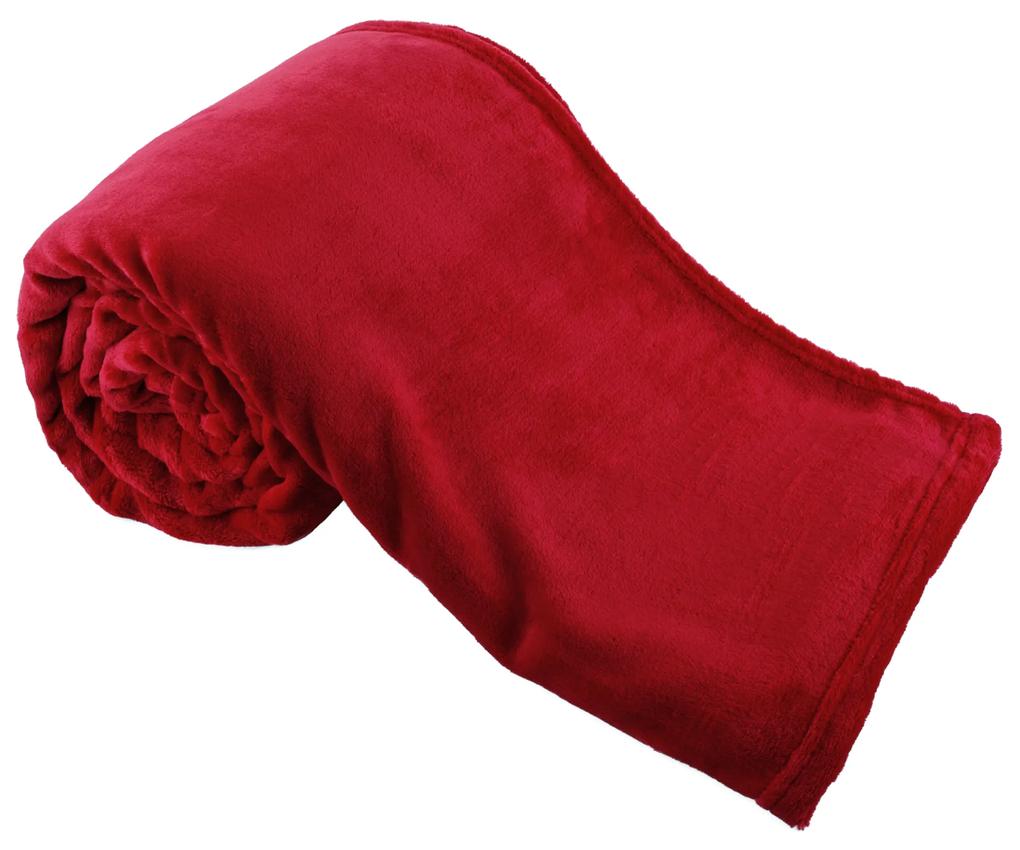TEMPO-KONDELA DALAT TYP 1, plyšová deka, červená, 120x150 cm