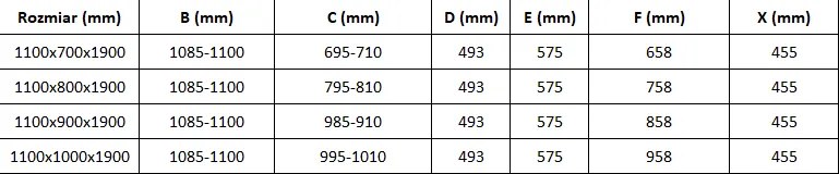 Mexen Omega, sprchovací kút s posuvnými dverami 110 (dvere) x 70 (stena) cm, 8mm číre sklo, chrómový profil, 825-110-070-01-00