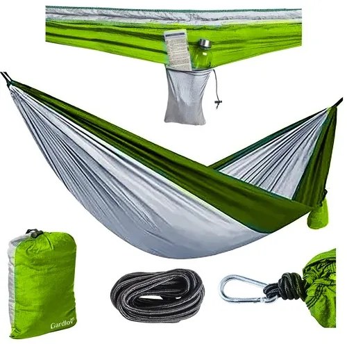 Turistická hojdacia sieť v zelenej farbe