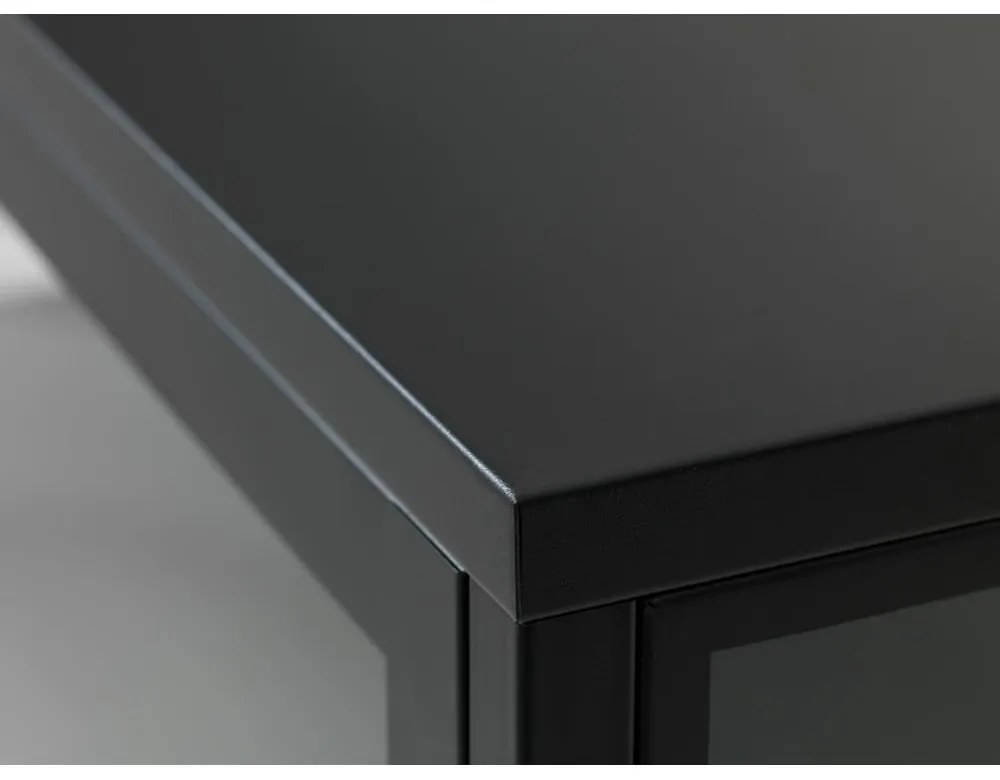 Čierna kovová vitrína 90x190 cm Carmel – Unique Furniture