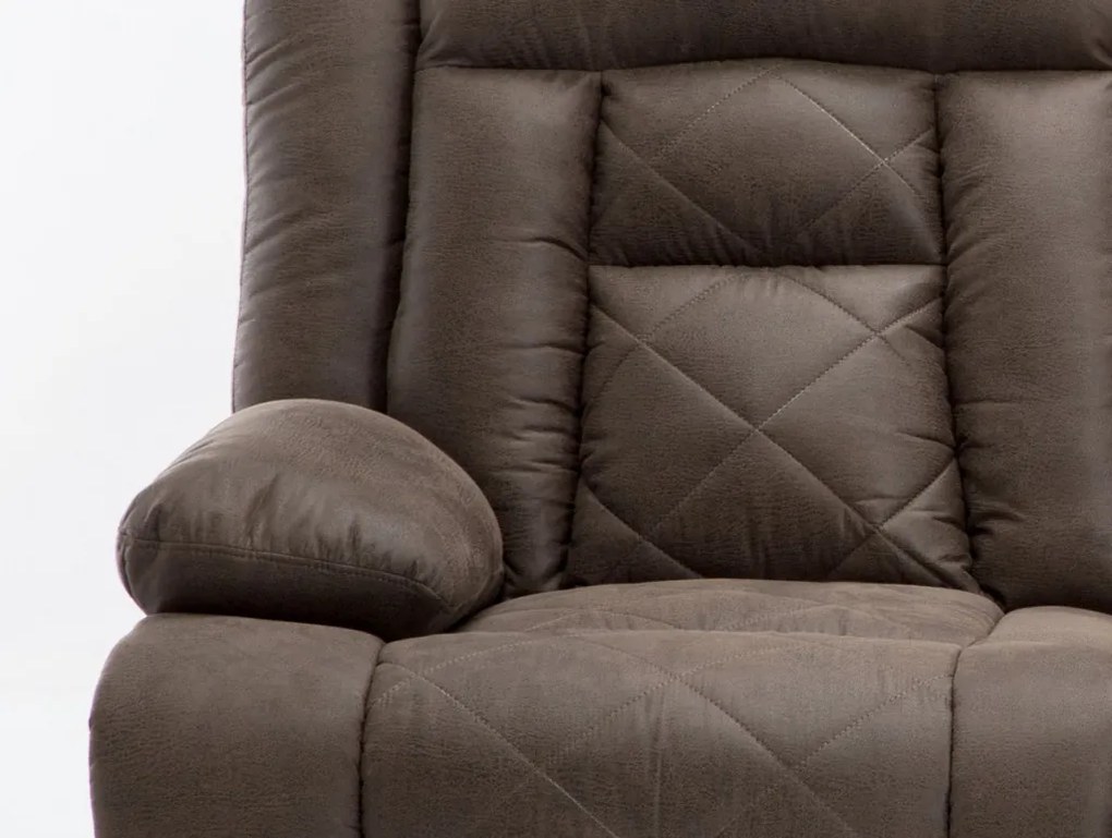 Trojsedák Oxford,  hnedá látka, funkcia el. polohovanie