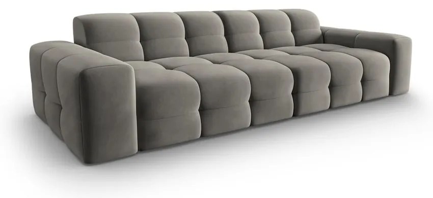 Sivá zamatová pohovka 255 cm Kendal - Micadoni Home