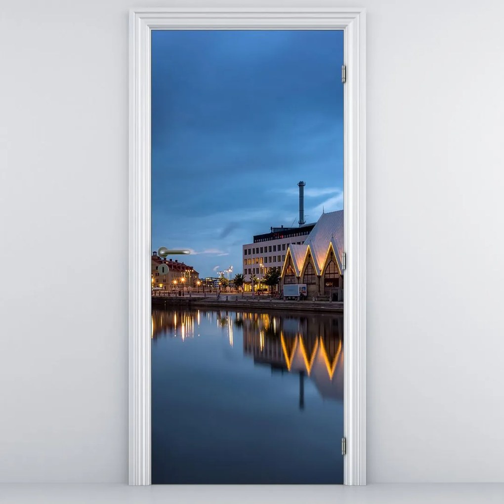 Fototapeta na dvere - Vodný kanál - Göteborg (95x205cm)