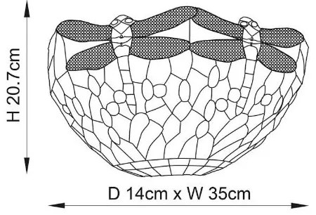 Endon 64102 - Nástenné svietidlo Tiffany DRAGONFLY 1xE14/40W/230V