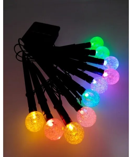 LED RGB Solárne svietidlo 10xLED/1,2V 300 mAh IP44 čierna