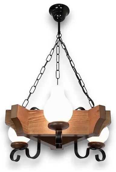 Brilagi - Luster na reťazi QUEEN 3xE14/40W/230V buk/orech