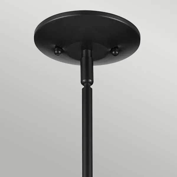 Kichler KL-DEELA-P-BK - Závesné svietidlo na tyči DEELA 1xE27/60W/230V priemer 17,8 cm čierna