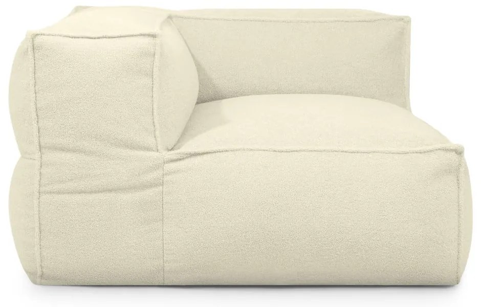 Krémový sedací vak z textílie buklé Mass Corner 125 Left – SLOWDOWN