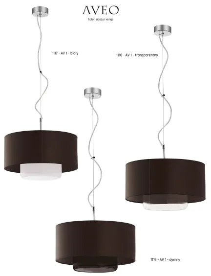 JUPITER 1118-AV1 - Závesné svietidlo AVEO 1xE27/60W wenge číre sklo