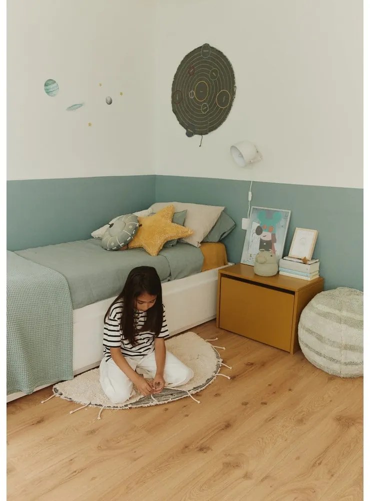 Krémový prateľný ručne tkaný bavlnený okrúhly koberec ø 100 cm Moon Multishape – Lorena Canals