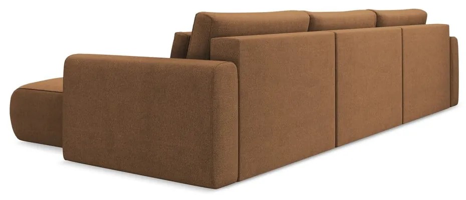 Terakotová rozkladacia/s úložným priestorom rohová pohovka (do tvaru "U") Kapua – Makamii