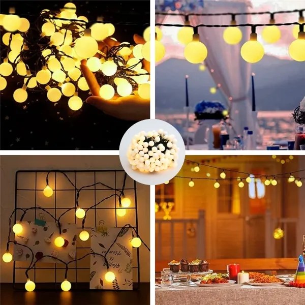 Brilagi - LED solárny dekoratívny svetelný reťazec BUBBLE 200×LED/8 funkcií, 20 m, IP65, teplá biela