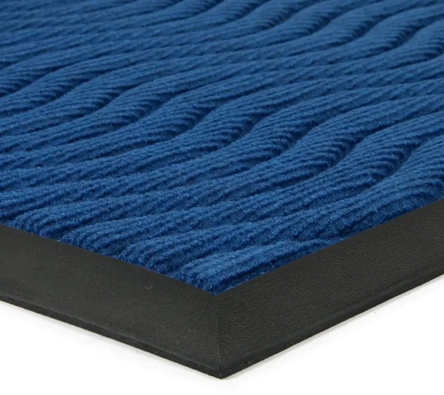Textilná čistiaca rohož Waves 45 x 75 x 0,8 cm, modrá