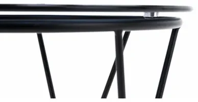 Kávový stolík okrúhly so sklenenou vrchnou doskou 50 cm SANI
