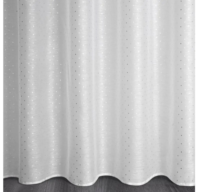 DECOREUM záclona so striebornou potlačou 300 cm x 250 cm biela 100 % polyester 101143
