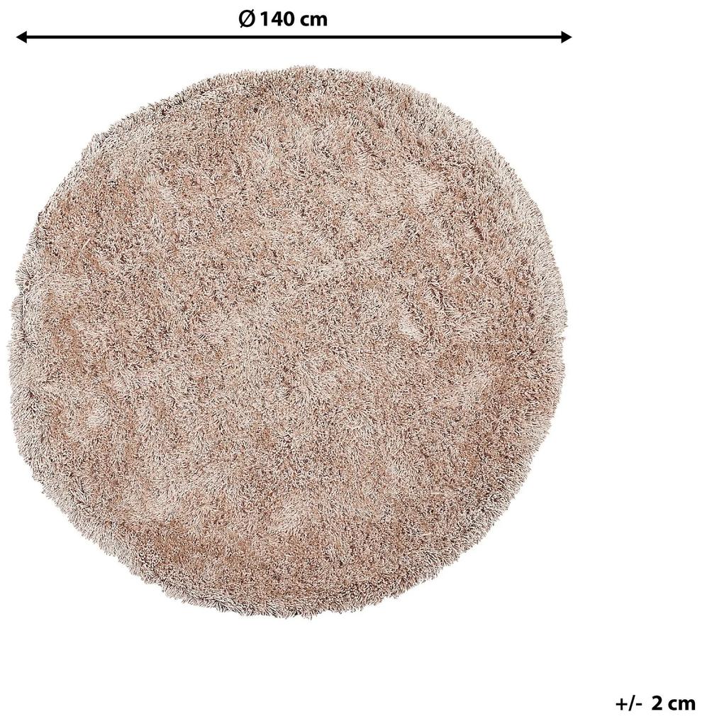 Okrúhly koberec ⌀ 140 cm béžový CIDE Beliani